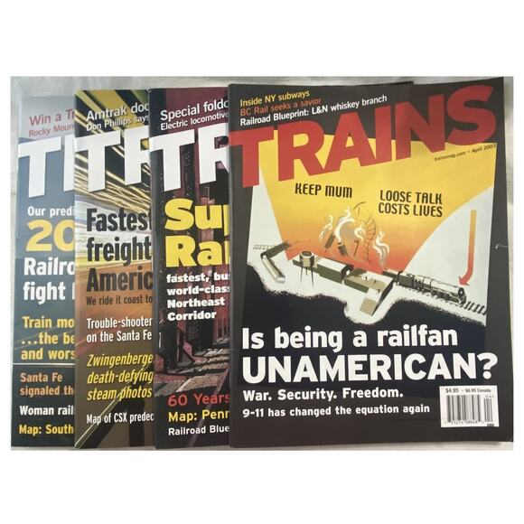 Vtg Lot 4 Trains Jan Feb Mar Apr 2003 Magazine Railroad Freight Yard Collect - Picture 1 of 11